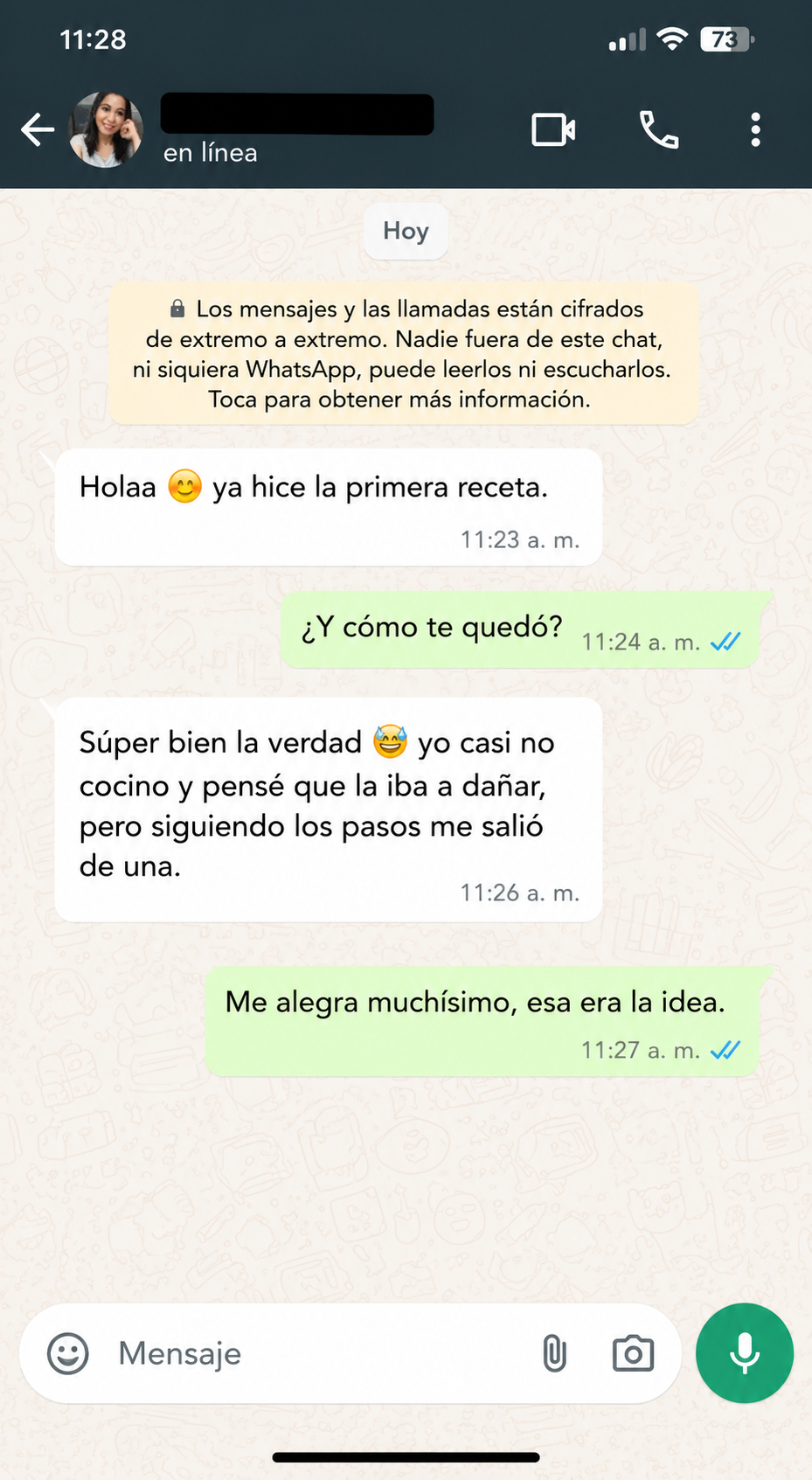 Testimonio real por WhatsApp 1